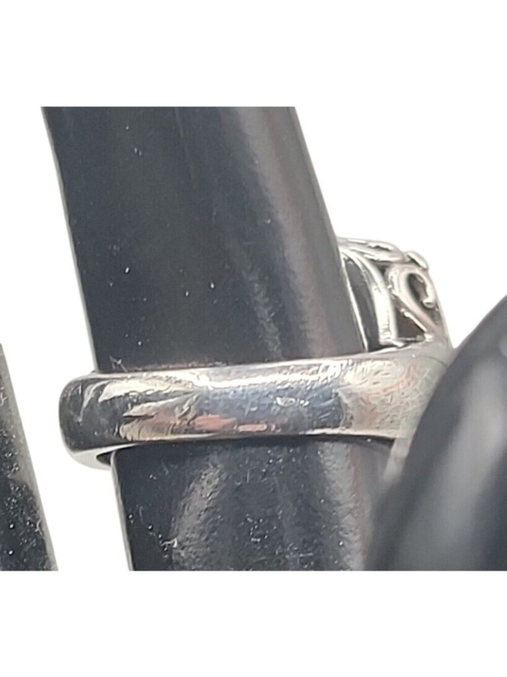 Gail Scott Sterling Silver & 18k Diamond Basket Weave Ring Ladies 6.75 15.66g - Picture 3 of 16